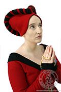 Czepiec siodowy - Medieval Market, This type of a headdress looks the best in contrastive color combinations.