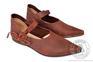 medieval shoes - Medieval Market, Medieval leather lace-up shoes for women