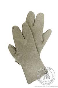 Lniane rkawiczki damskie. Medieval Market, 3-fingered linen medieval gloves