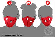 Baweniana maseczka na twarz - Medieval Market,  Cotton face mask sizes