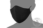 Kolorowa lniana maseczka na twarz - Medieval Market, Linen face mask - one color - black