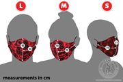 Wzorzysta lniana maseczka na twarz - Medieval Market, Linen face mask - with a pattern - sizes