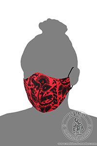 Wzorzysta lniana maseczka na twarz. Medieval Market, Linen face mask - with a pattern