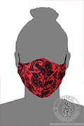 Wzorzysta lniana maseczka na twarz - Medieval Market, Linen face mask - with a pattern - colors