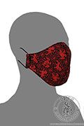 Wzorzysta lniana maseczka na twarz - Medieval Market, Linen face mask - medieval pattern