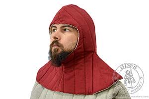 A quilted hood - stock. Medieval Market, A quilted hood