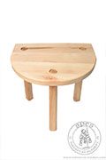 Semi-circular stool from Lund - Medieval Market, made from alder wood